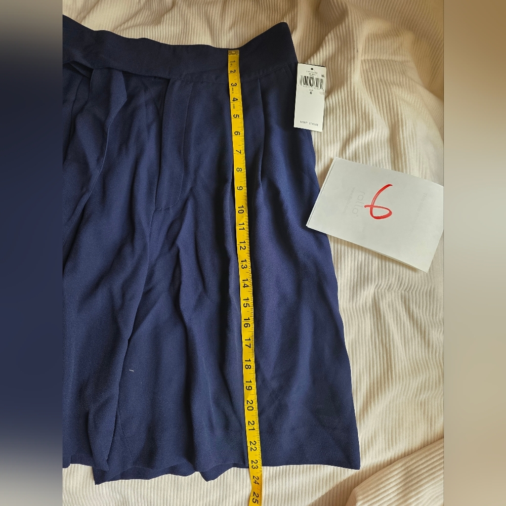 Women’s Navy Tie-Waist Shorts - Picture 8 of 16